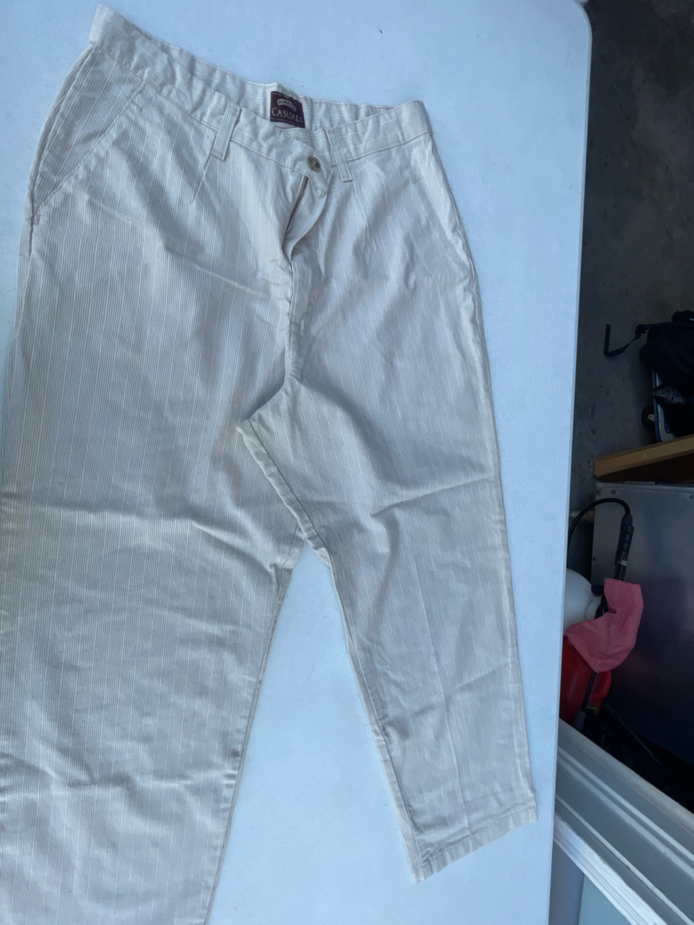 Riders by Lee Men's Cream Pinstripe Chinos - Light Cream - Picture 1 of 3
